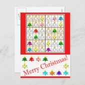 Mehrfarbiges Sudoku für Weihnachten (Vorne/Hinten)