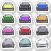 Mehrfarbiges SUV-Fahrzeug Zeichnend Elektrofahrzeu Aufkleber (Vorderseite)