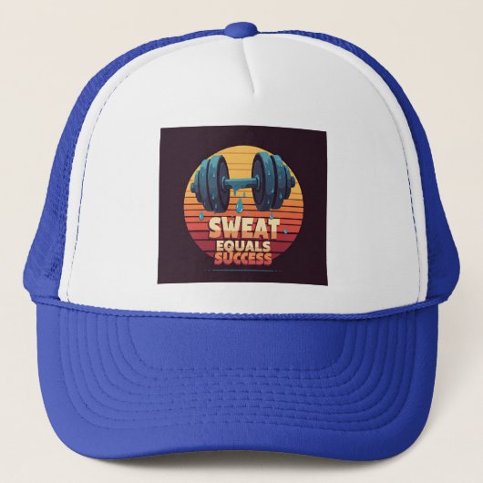 Mehrfarbiges "Sweat Equals Success"-Cap-Design Truckerkappe (Vorderseite)