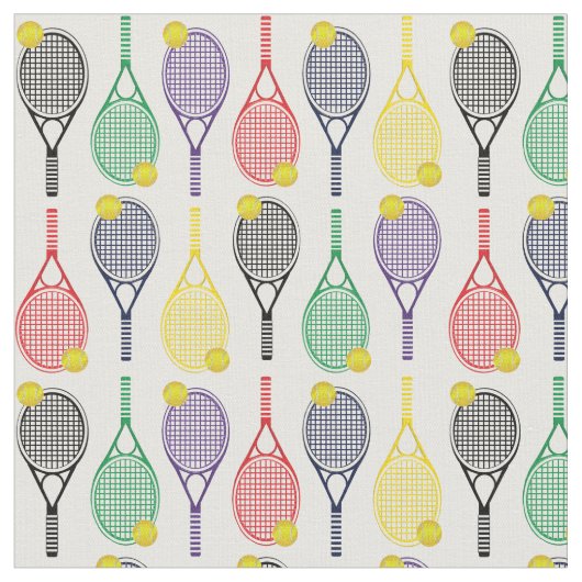 Mehrfarbiges Tennisracquet-Kugelmuster Stoff (Nahaufnahme)