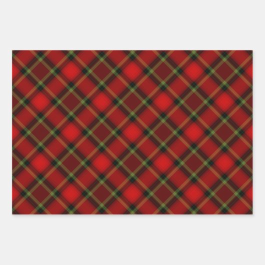 Mehrfarbiges und Kariertes Design Perfektes Weihna Geschenkpapier Set (Vorderseite)