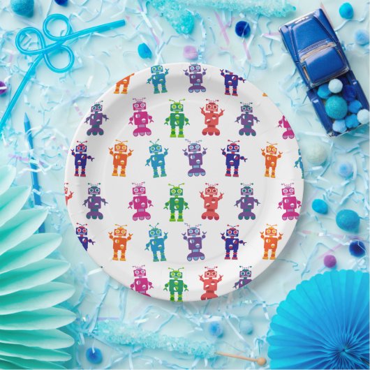 Mehrfarbiges verrücktes pappteller (Party)