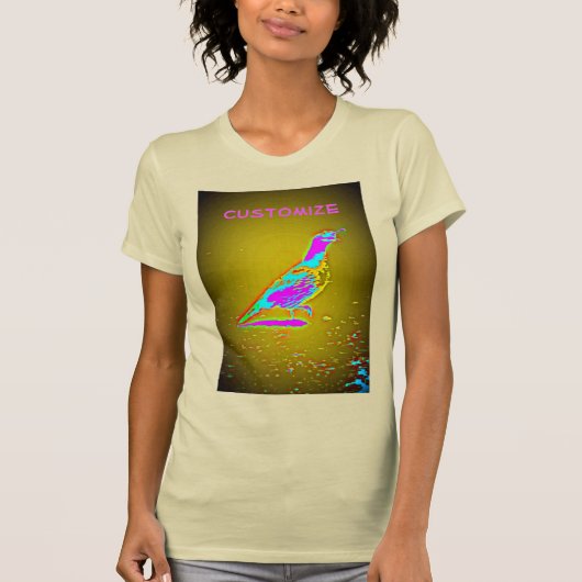 Mehrfarbiges Wachteldesign T-Shirt (Vorderseite)