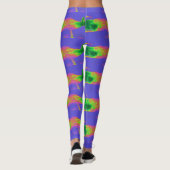 mehrfarbiges Walblau Leggings (Rückseite)