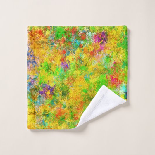 mehrfarbiges Wasserfarbendesign Badhandtuch Set (Waschlappen)