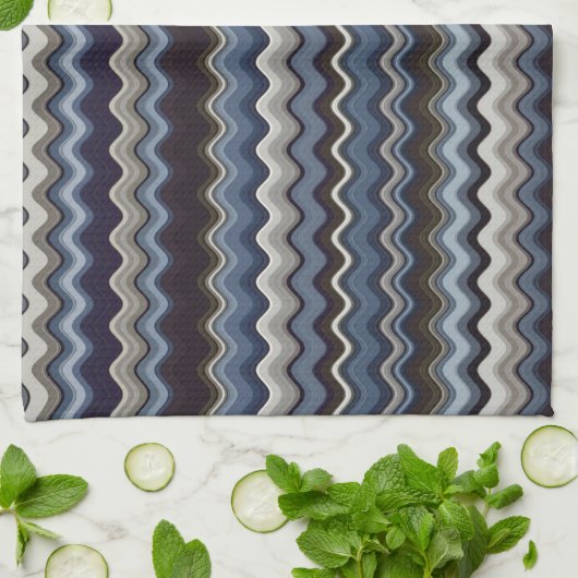 mehrfarbiges Wavy Muster Geschirrtuch (Gefaltet)
