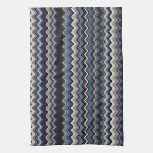 mehrfarbiges Wavy Muster Geschirrtuch (Vertikal)