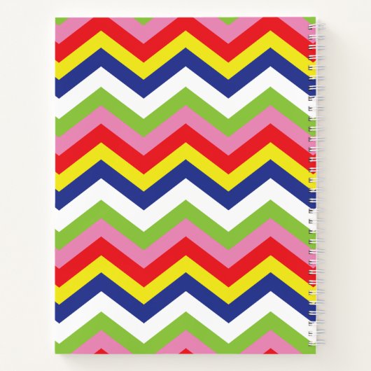 Mehrfarbiges Zickzack SpiralNotebook Notizblock (Rückseite)