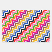 Mehrfarbiges Zigzag Zickzack Muster Geschenkpapier Set (Vorderseite 2)