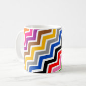 Mehrfarbiges Zigzag Zickzack Muster Kaffeetasse (Vorderseite Links)