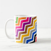 Mehrfarbiges Zigzag Zickzack Muster Kaffeetasse (Links)