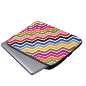 Mehrfarbiges Zigzag Zickzack Muster Laptopschutzhülle (Vorne Knopf)
