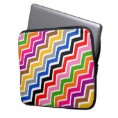 Mehrfarbiges Zigzag Zickzack Muster Laptopschutzhülle (Vorderseite Links)