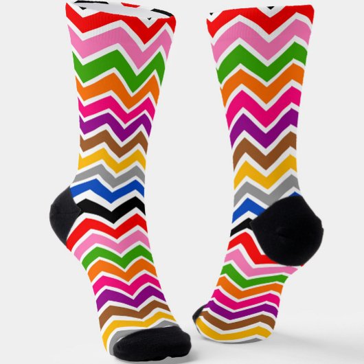 Mehrfarbiges Zigzag Zickzack Muster Socken