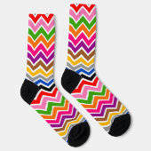 Mehrfarbiges Zigzag Zickzack Muster Socken (Rechts)