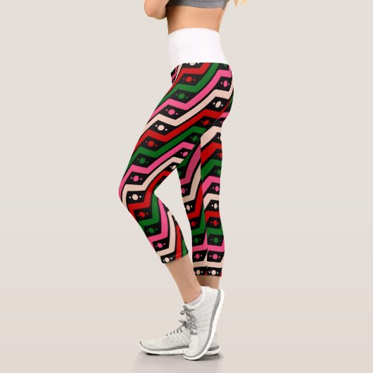 Mehrfarbstreifen Capri Leggings (Links)