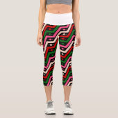 Mehrfarbstreifen Capri Leggings (Vorderseite)