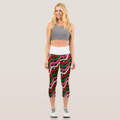 Mehrfarbstreifen Capri Leggings (Vorderseite)