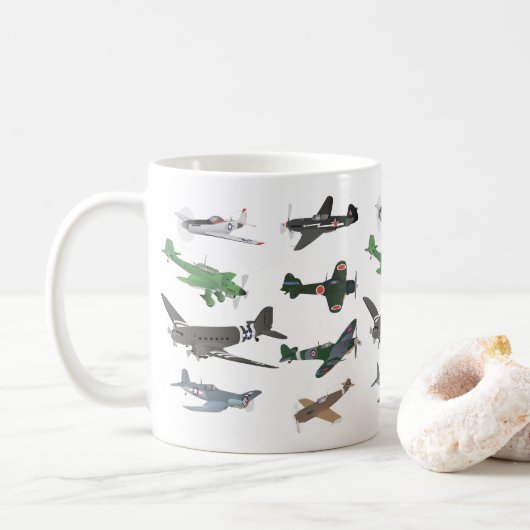 Mehrflieger-WW2 Kaffeetasse (Mit Donut)