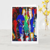 Mehrkultureller Frauenanteil - Blanke Kunsthandwer Karte (Gelbe Blume)