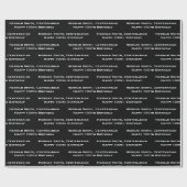 Mehrmaliger Ausdruck - Weißer/Schwarzer Text Geschenkpapier (Flach)