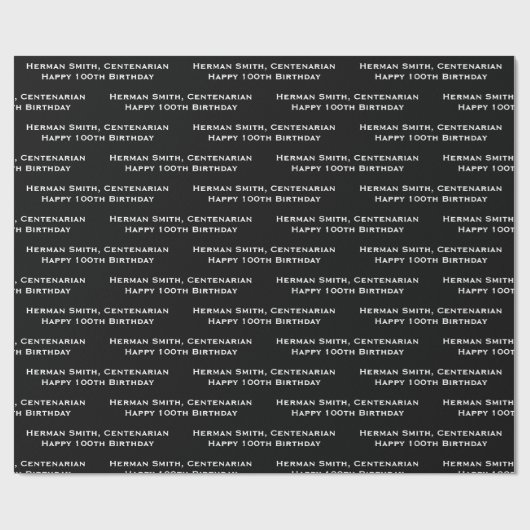 Mehrmaliger Ausdruck - Weißer/Schwarzer Text Geschenkpapier (Flach)