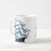 Mehrmast-Segelboote. Kaffeetasse (Vorderseite Links)
