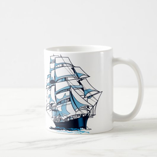Mehrmast-Segelboote. Kaffeetasse (Rechts)