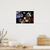 Mehrmondkunst Weltraum-NASA Poster (Küche)