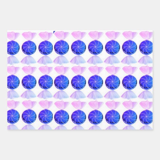 Mehrpack-Wrapping Paper Flat Sheet Set von 3 Geschenkpapier Set (Vorderseite)