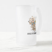 Mehrprozeßstier-Reiter Mattglas Bierglas (VorderseiteRechts)