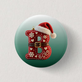 Mehrschichtige Pastell-Goldrand-Buchstabe B Button