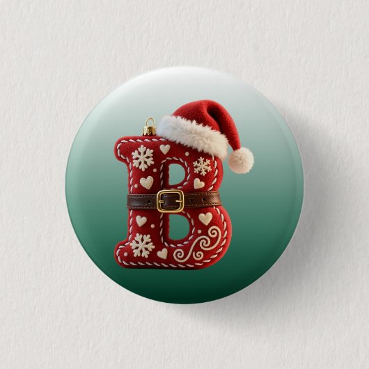 Mehrschichtige Pastell-Goldrand-Buchstabe B Button (Vorderseite)