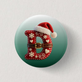 Mehrschichtiger Pastell-Goldbesatz Buchstabe D Button