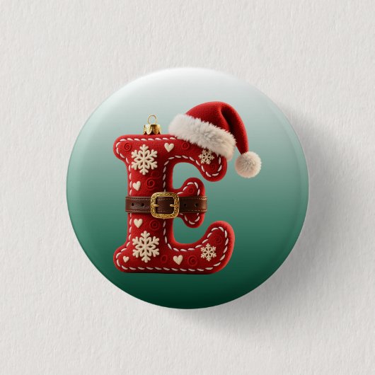 Mehrschichtiger Pastell-Goldbesatz Buchstabe E Button (Vorderseite)