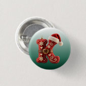 Mehrschichtiger Pastell-Goldbesatz Buchstabe K Button (Vorne & Hinten)