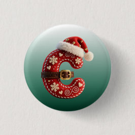 Mehrschichtiger Pastell-Goldrand-Buchstabe C Button