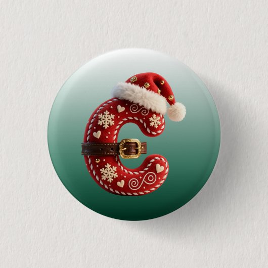 Mehrschichtiger Pastell-Goldrand-Buchstabe C Button (Vorderseite)