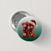 Mehrschichtiger Pastell-Goldrand-Buchstabe R Button (Vorne & Hinten)