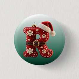 Mehrschichtiger Pastell-Goldrand-Buchstabe R Button