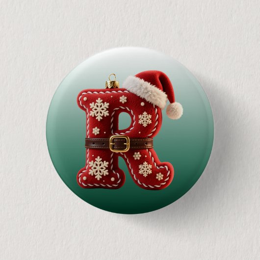 Mehrschichtiger Pastell-Goldrand-Buchstabe R Button (Vorderseite)