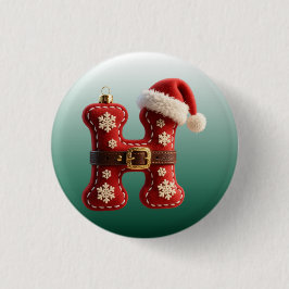 Mehrschichtiges Pastell-Goldbesatz-Buchstabe H Button