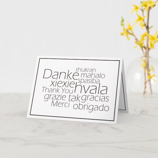 Mehrsprachig Dankeschön Karte (Gelbe Blume)