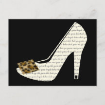 Mehrsprachig Vielen Dank Leopard Print Shoe Postca