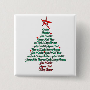 Mehrsprachige Chistmas Karte Feliz Geburts- Baum Button