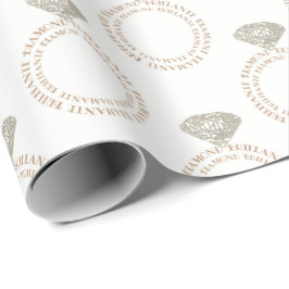 Mehrsprachige Diamantring-Typografie-Geschenkwrap Geschenkpapier