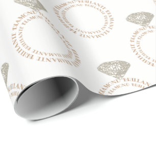 Mehrsprachige Diamantring-Typografie-Geschenkwrap Geschenkpapier
