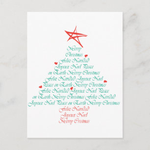 Mehrsprachige frohe Weihnachten! Feiertagspostkarte