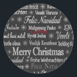 Mehrsprachige Frohe Weihnachts-Thunder_Cove Runder Aufkleber<br><div class="desc">Frohe Weihnachten in vielen verschiedenen Sprachen,  um sich anzupassen,  personalisieren,  indem Sie Ihren Namen ändern</div>