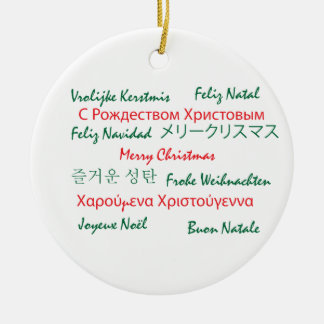 Mehrsprachige frohe Weihnachtsschmuck